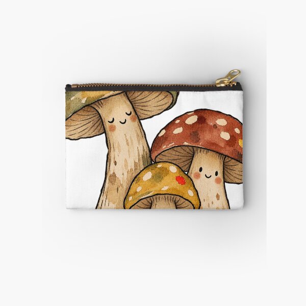 Item preview, Three Cute Vintage Mushrooms with Tiny Faces designed and sold by Jessie's Palette.