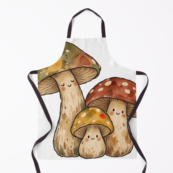 Item preview, Three Cute Vintage Mushrooms with Tiny Faces designed and sold by Jessie's Palette.