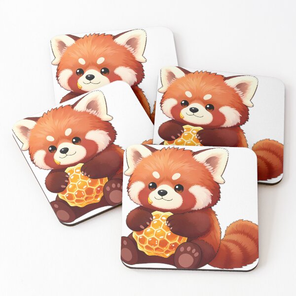 Item preview, Cute Baby Red Panda Hugging Golden Honeycomb designed and sold by pumsquare.
