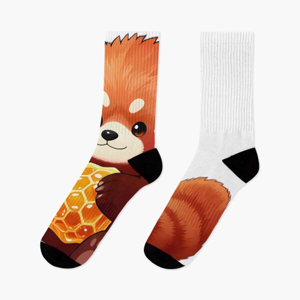 Item preview, Cute Baby Red Panda Hugging Golden Honeycomb designed and sold by pumsquare.