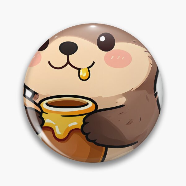 Item preview, Cute Sea Otter Floating with Honey Jar and Dipper designed and sold by pumsquare.