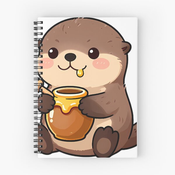 Item preview, Cute Sea Otter Floating with Honey Jar and Dipper designed and sold by pumsquare.