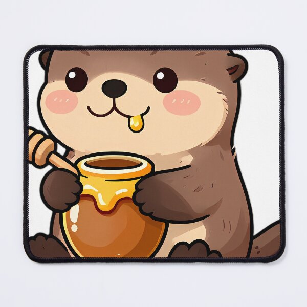 Item preview, Cute Sea Otter Floating with Honey Jar and Dipper designed and sold by pumsquare.