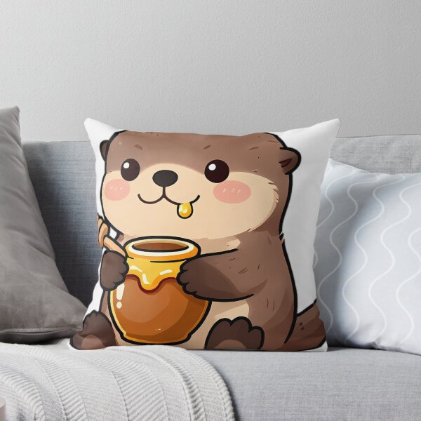Item preview, Cute Sea Otter Floating with Honey Jar and Dipper designed and sold by pumsquare.