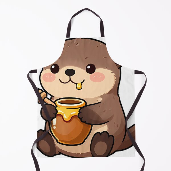 Item preview, Cute Sea Otter Floating with Honey Jar and Dipper designed and sold by pumsquare.