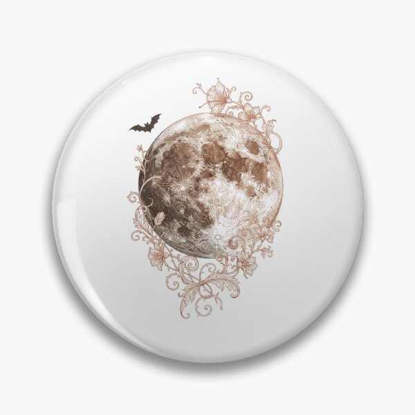 Item preview, Vintage Celestial Full Moon Floral Botanical Bat Witchy designed and sold by FestivityFinds.