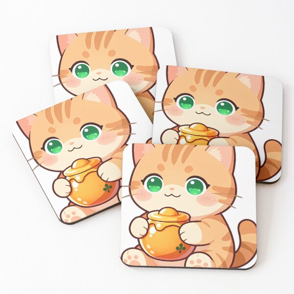 Item preview, Cute Orange Tabby Kitten Hugging Honey Pot designed and sold by pumsquare.
