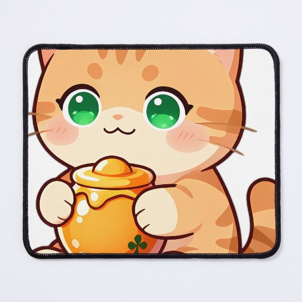 Item preview, Cute Orange Tabby Kitten Hugging Honey Pot designed and sold by pumsquare.