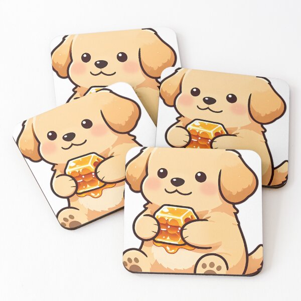 Item preview, Cute Golden Retriever Puppy Hugging Honeycomb designed and sold by pumsquare.