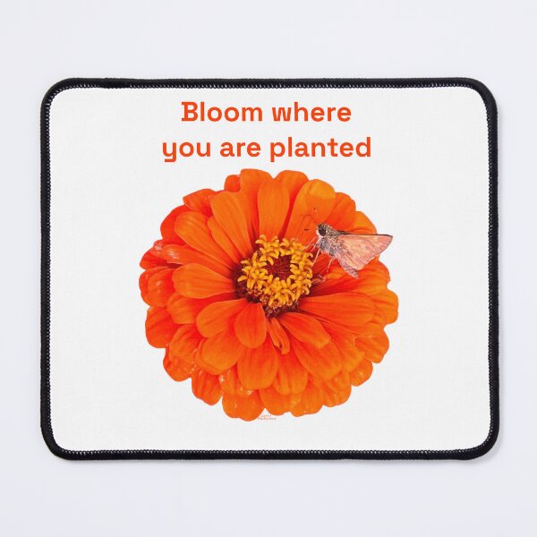Item preview, Bloom where you are planted, Orange flower with moth designed and sold by Josephine Ethereal.