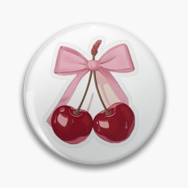 Item preview, Coquette Aesthetic Red Cherries with Pink Bow Sticker designed and sold by ZyVoAli.
