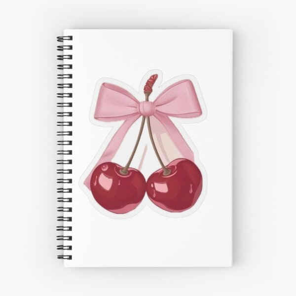 Item preview, Coquette Aesthetic Red Cherries with Pink Bow Sticker designed and sold by ZyVoAli.