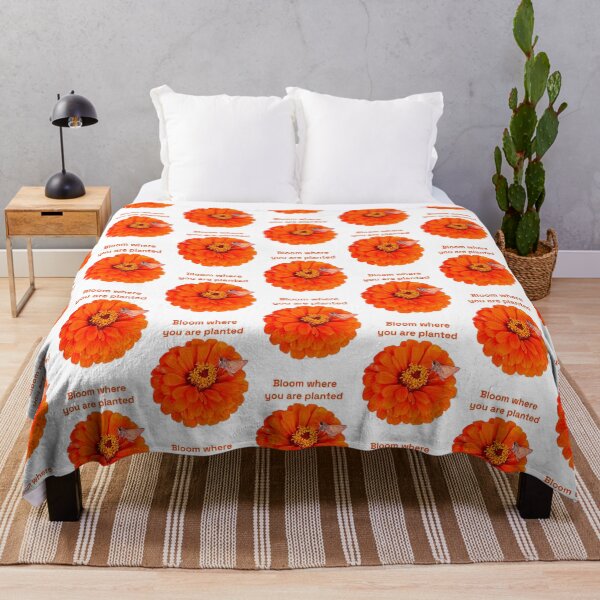 Item preview, Bloom where you are planted, Orange flower with moth designed and sold by Josephine Ethereal.
