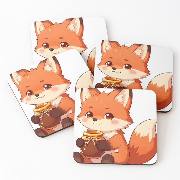 Item preview, Cute Baby Fox Kit Hugging Wildflower Honey Jar designed and sold by pumsquare.