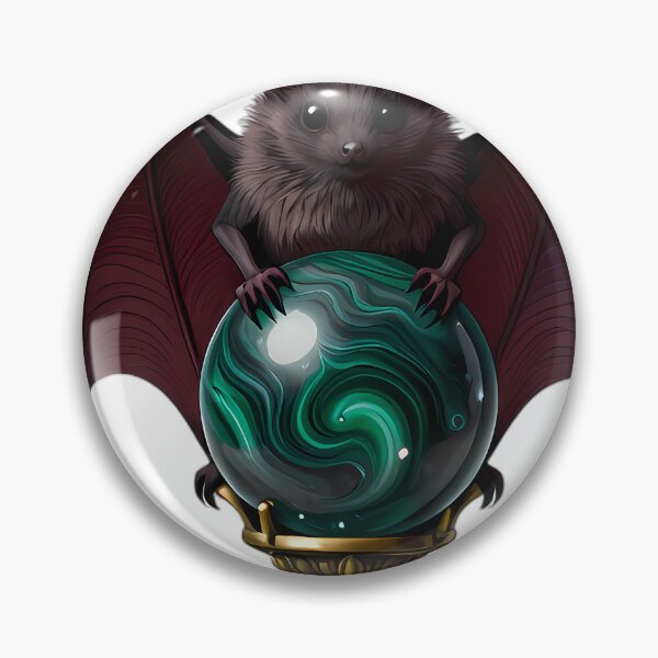 Item preview, Gothic Fruit Bat Malachite Scrying Orb designed and sold by IllumeInk.