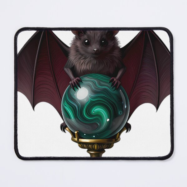 Item preview, Gothic Fruit Bat Malachite Scrying Orb designed and sold by IllumeInk.