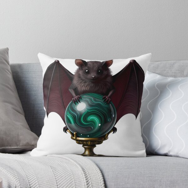 Item preview, Gothic Fruit Bat Malachite Scrying Orb designed and sold by IllumeInk.