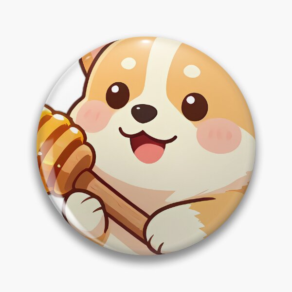 Item preview, Cute Corgi Pup Hugging Wooden Honey Dipper designed and sold by pumsquare.