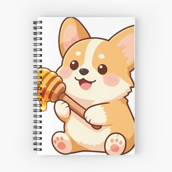 Item preview, Cute Corgi Pup Hugging Wooden Honey Dipper designed and sold by pumsquare.