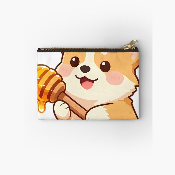 Item preview, Cute Corgi Pup Hugging Wooden Honey Dipper designed and sold by pumsquare.