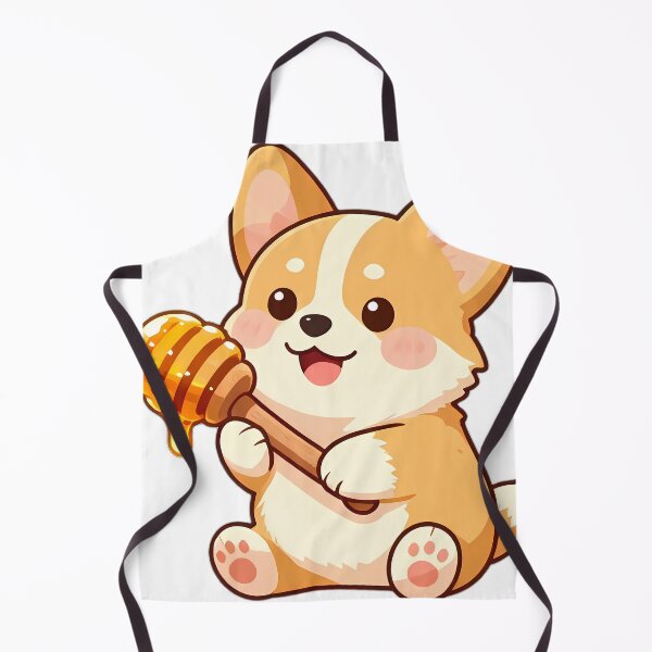 Item preview, Cute Corgi Pup Hugging Wooden Honey Dipper designed and sold by pumsquare.