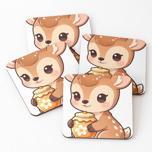 Item preview, Cute Baby Deer Fawn Hugging Honey Pot designed and sold by pumsquare.