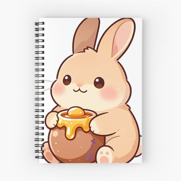 Item preview, Cute Fluffy Bunny Hugging Lavender Honey Pot designed and sold by pumsquare.