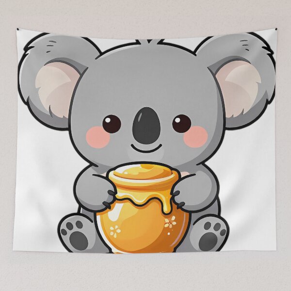 Item preview, Cute Baby Koala Hugging Golden Honey Pot designed and sold by pumsquare.