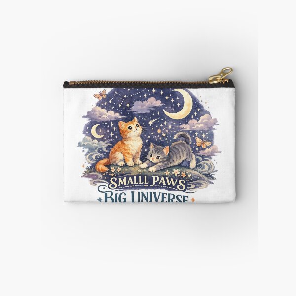 Item preview, Small Paws Big Universe Cute Kittens Celestial Moon and Stars Cat Art designed and sold by inkoutninja.