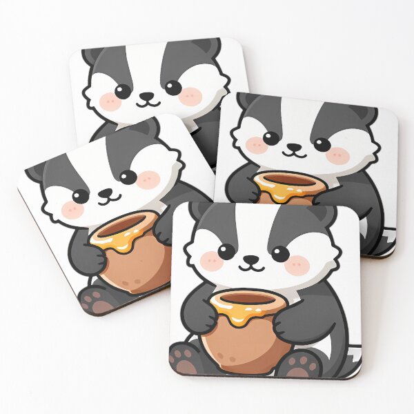 Item preview, Cute Baby Badger Hugging Forest Honey Crock designed and sold by pumsquare.