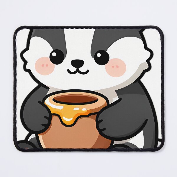 Item preview, Cute Baby Badger Hugging Forest Honey Crock designed and sold by pumsquare.