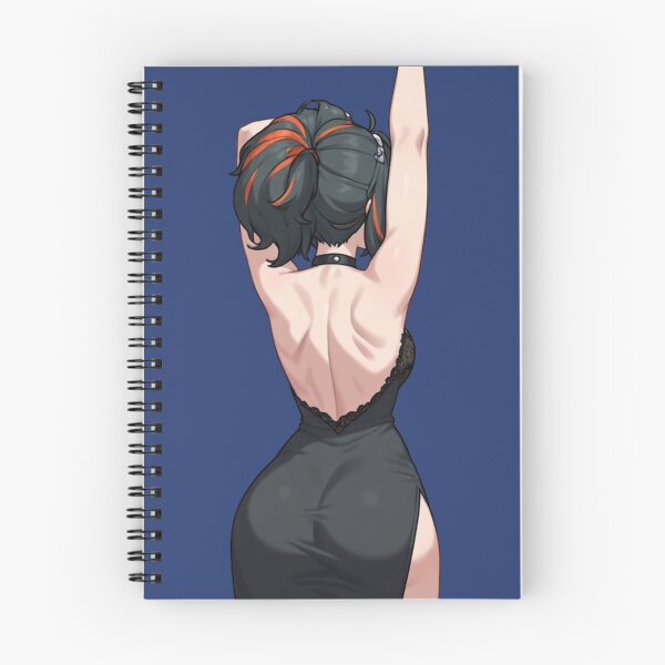 Item preview, Dark Hair Anime Girl with Orange Highlights in Backless Dress Art designed and sold by Jimakmo.