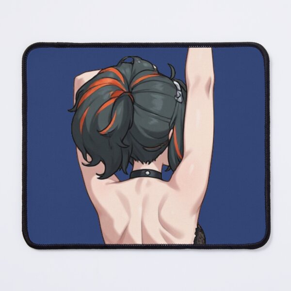 Item preview, Dark Hair Anime Girl with Orange Highlights in Backless Dress Art designed and sold by Jimakmo.