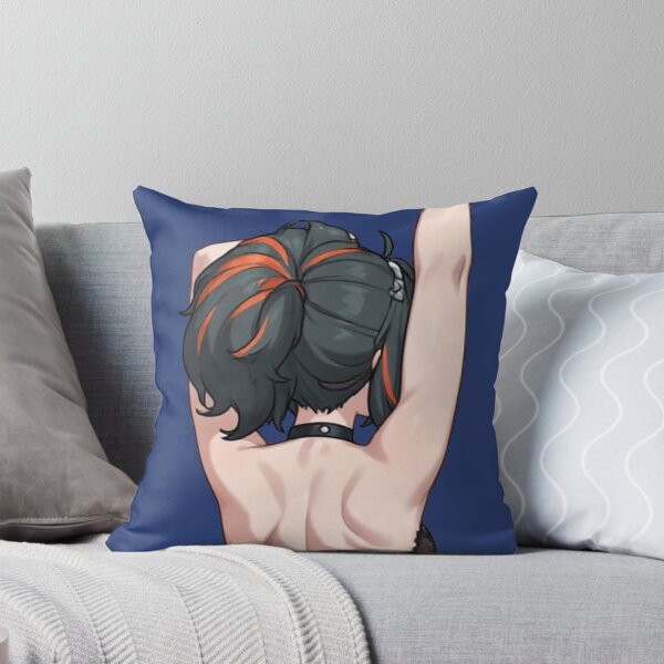 Item preview, Dark Hair Anime Girl with Orange Highlights in Backless Dress Art designed and sold by Jimakmo.