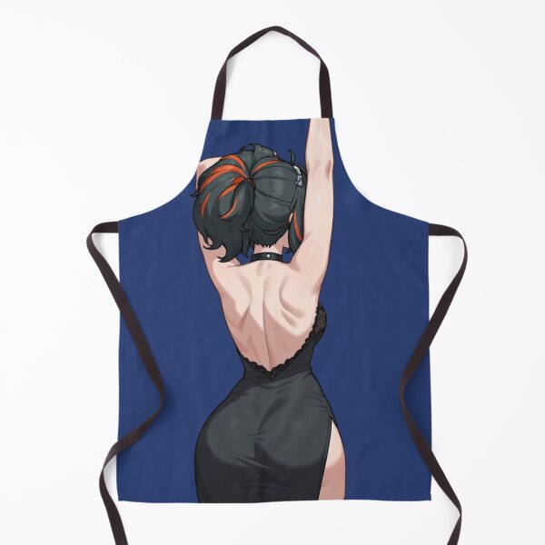 Item preview, Dark Hair Anime Girl with Orange Highlights in Backless Dress Art designed and sold by Jimakmo.