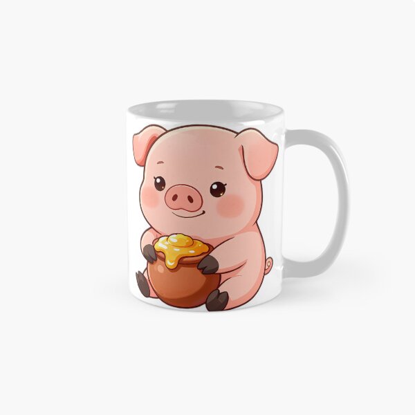 Item preview, Cute Baby Piglet Hugging Clover Honey Pot designed and sold by pumsquare.