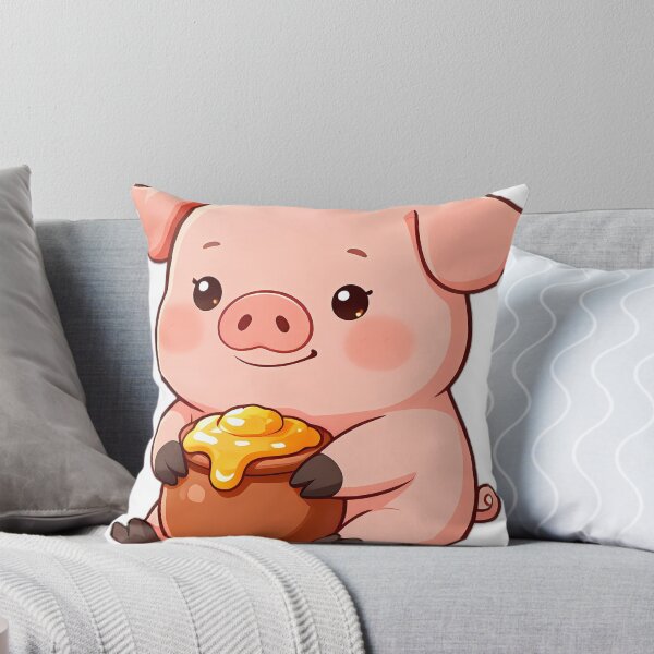 Item preview, Cute Baby Piglet Hugging Clover Honey Pot designed and sold by pumsquare.