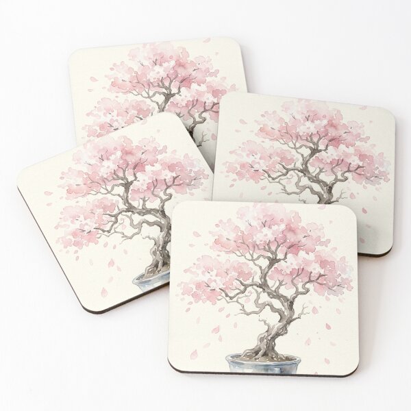 Item preview, Cherry Blossom Bonsai Art Print - Watercolor Sakura Wall Decor designed and sold by Purrfecta.