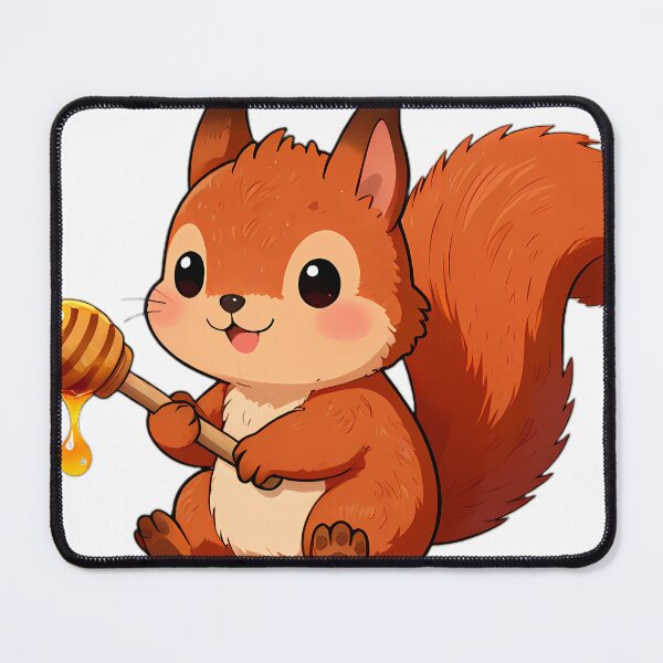 Item preview, Cute Baby Red Squirrel Hugging Honey Dipper designed and sold by pumsquare.