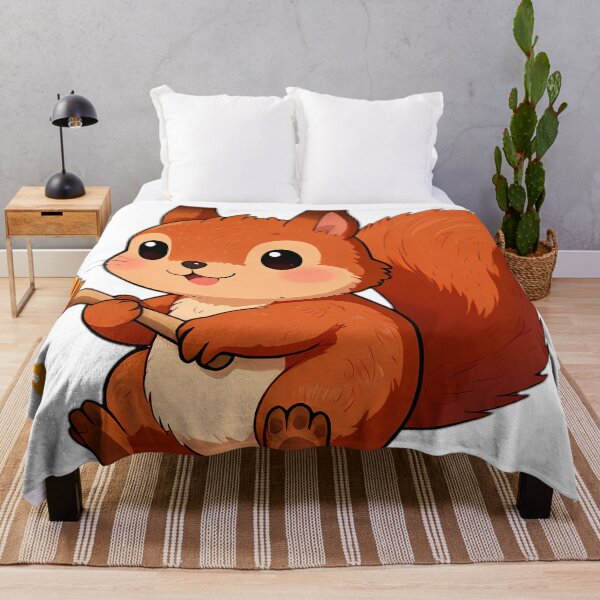 Item preview, Cute Baby Red Squirrel Hugging Honey Dipper designed and sold by pumsquare.