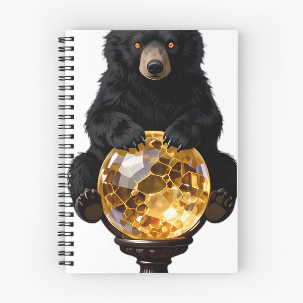 Item preview, Gothic Black Bear Cub Citrine Orb designed and sold by IllumeInk.
