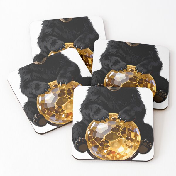 Item preview, Gothic Black Bear Cub Citrine Orb designed and sold by IllumeInk.