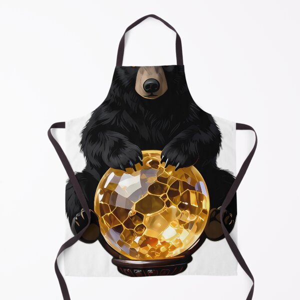 Item preview, Gothic Black Bear Cub Citrine Orb designed and sold by IllumeInk.