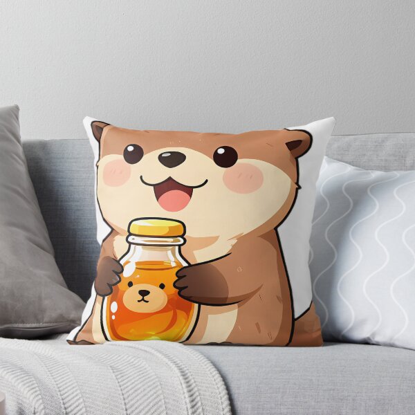 Item preview, Cute River Otter Pup Hugging Honey Bear Bottle designed and sold by pumsquare.