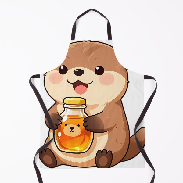 Item preview, Cute River Otter Pup Hugging Honey Bear Bottle designed and sold by pumsquare.