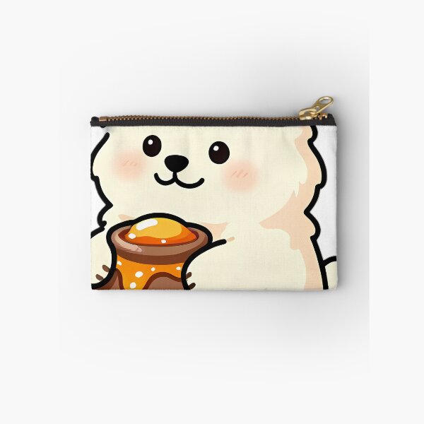 Item preview, Cute Samoyed Puppy Hugging Clover Honey Pot designed and sold by pumsquare.