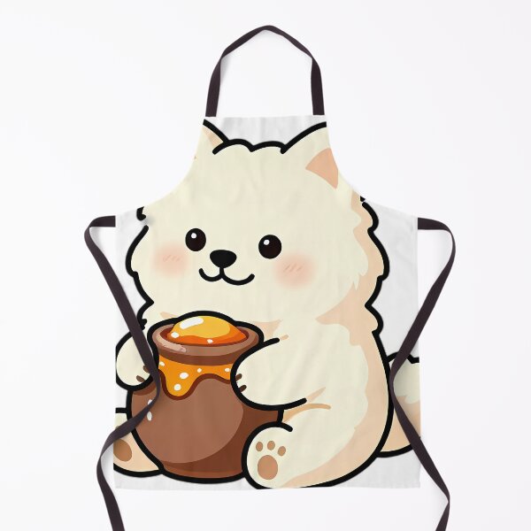 Item preview, Cute Samoyed Puppy Hugging Clover Honey Pot designed and sold by pumsquare.
