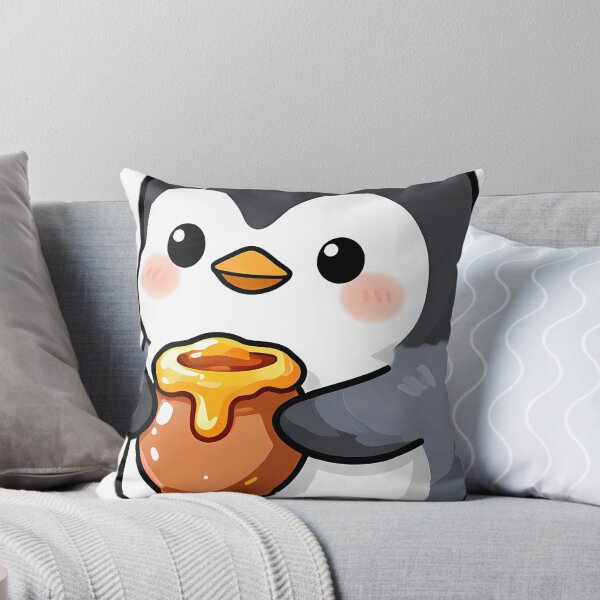 Item preview, Cute Baby Penguin Chick Hugging Honey Crock designed and sold by pumsquare.