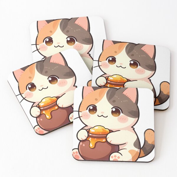 Item preview, Cute Calico Kitten Hugging Rustic Honey Pot designed and sold by pumsquare.
