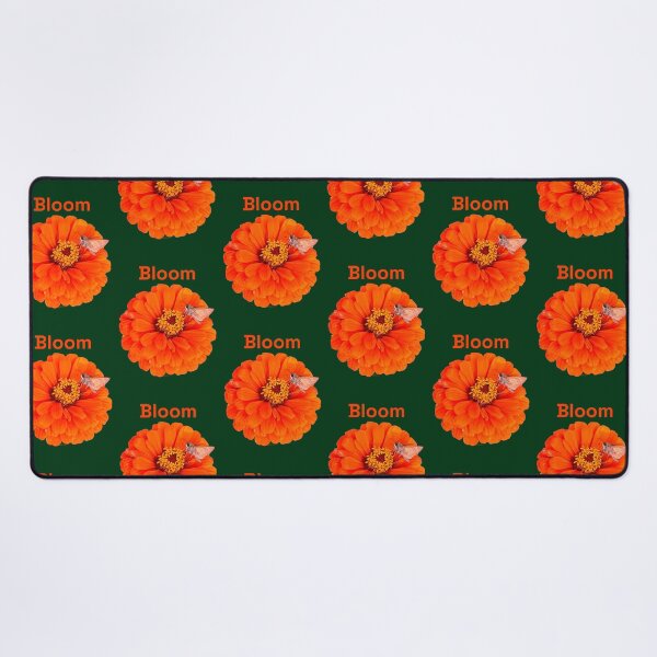 Item preview, Bloom, Orange flower with moth, Green background  designed and sold by Josephine Ethereal.